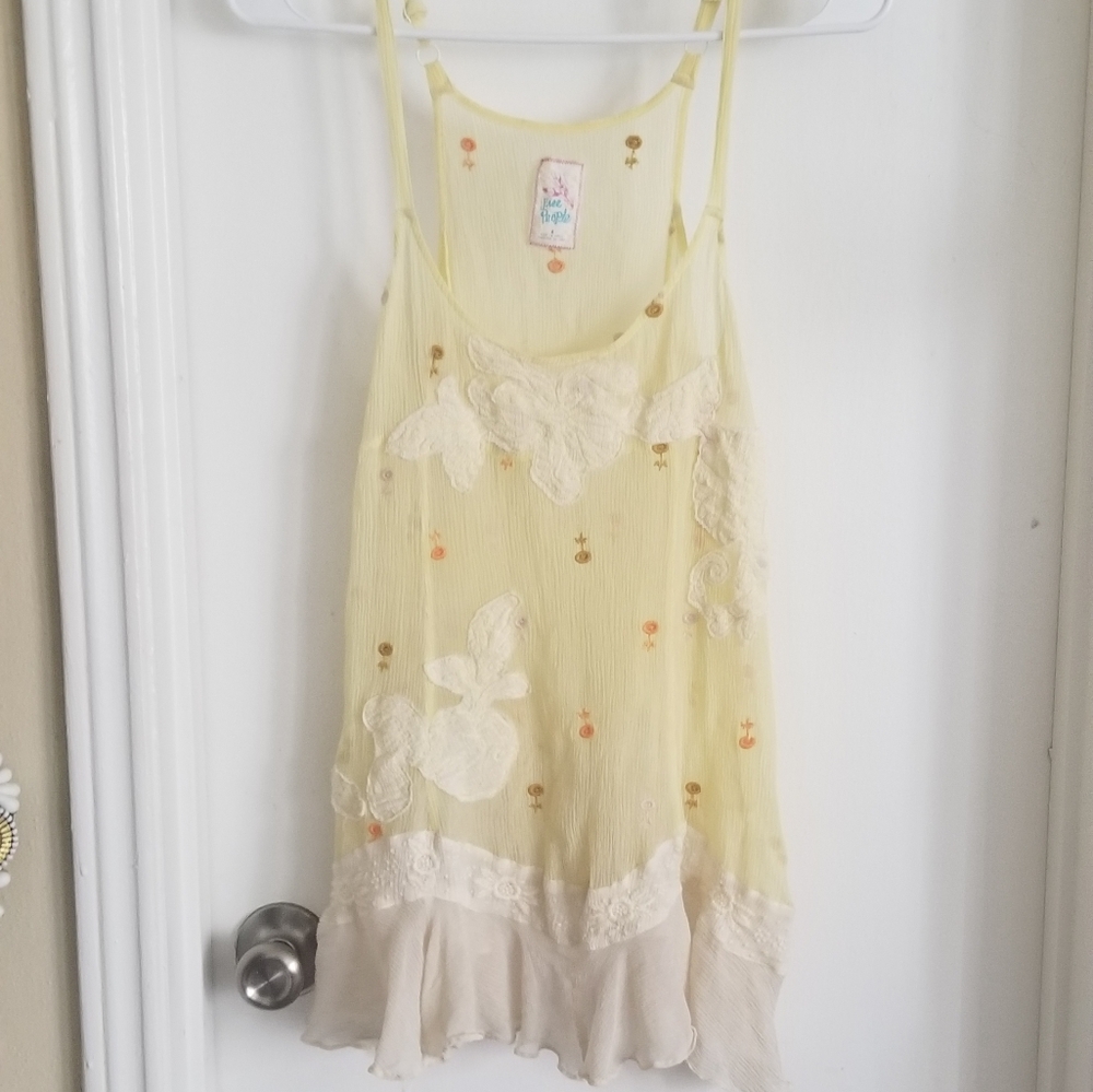 Free people Lace Crochet Embroidered Tank